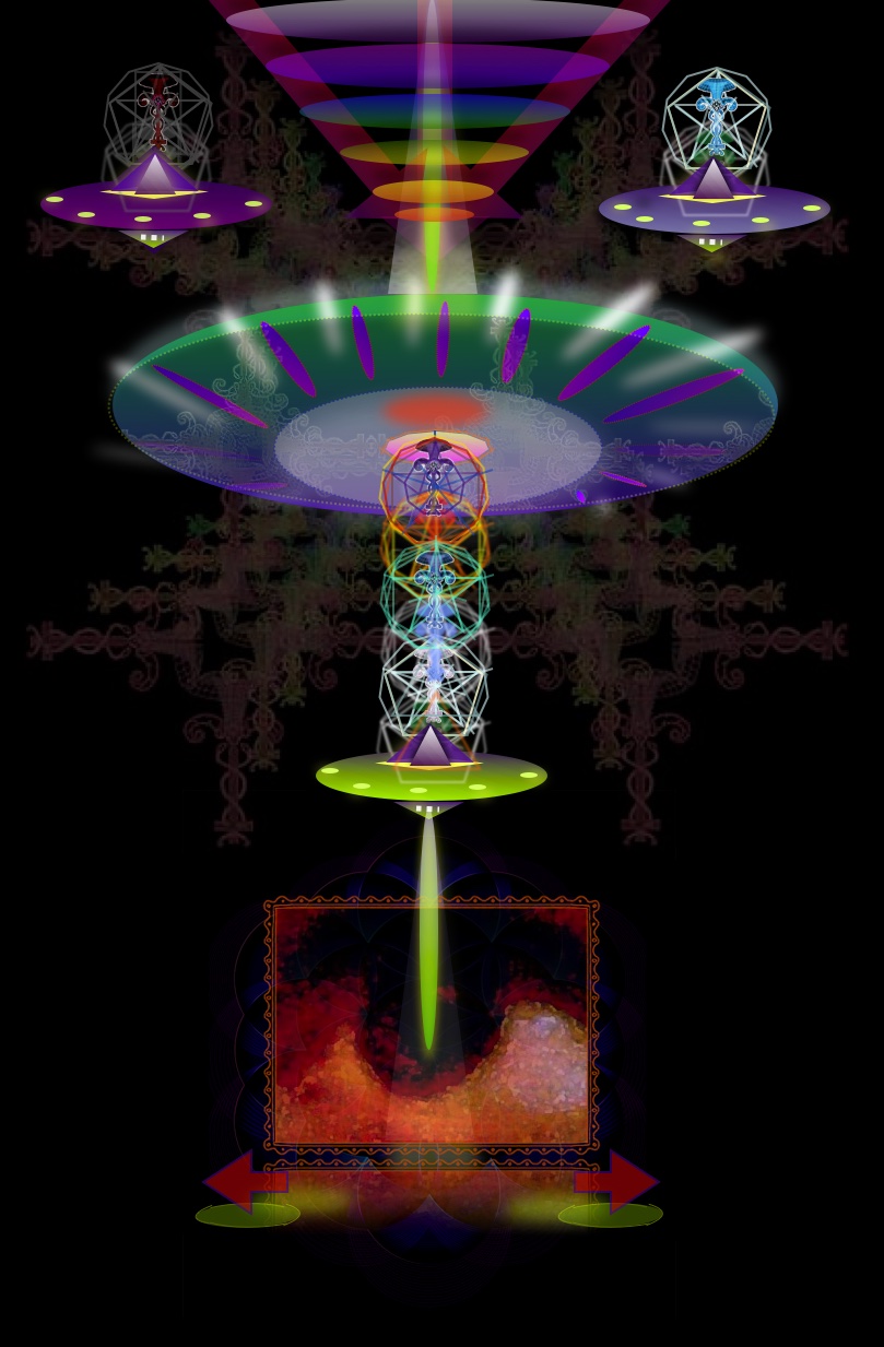 A UFO portal surrounded by a bright light